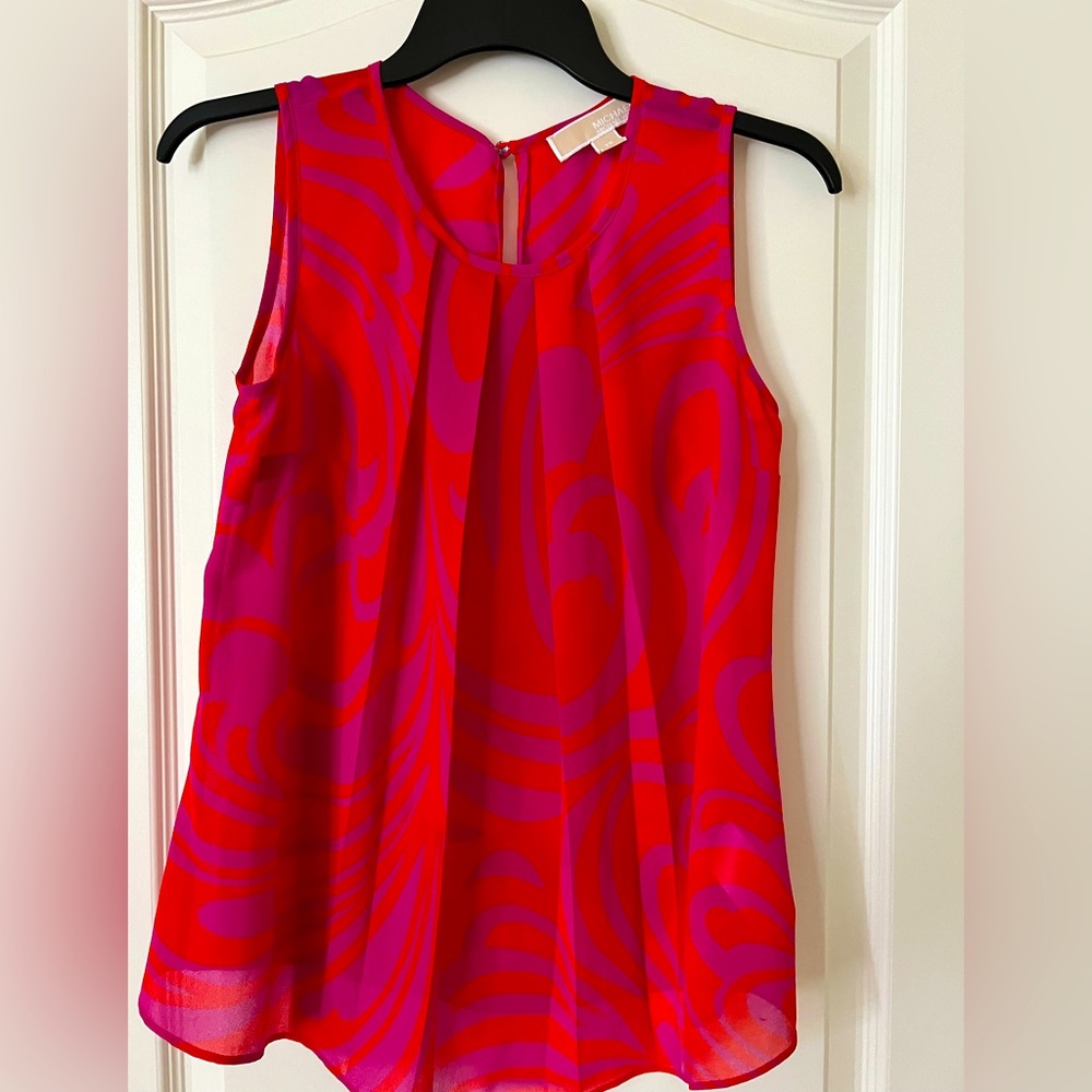 Pink and red floral top